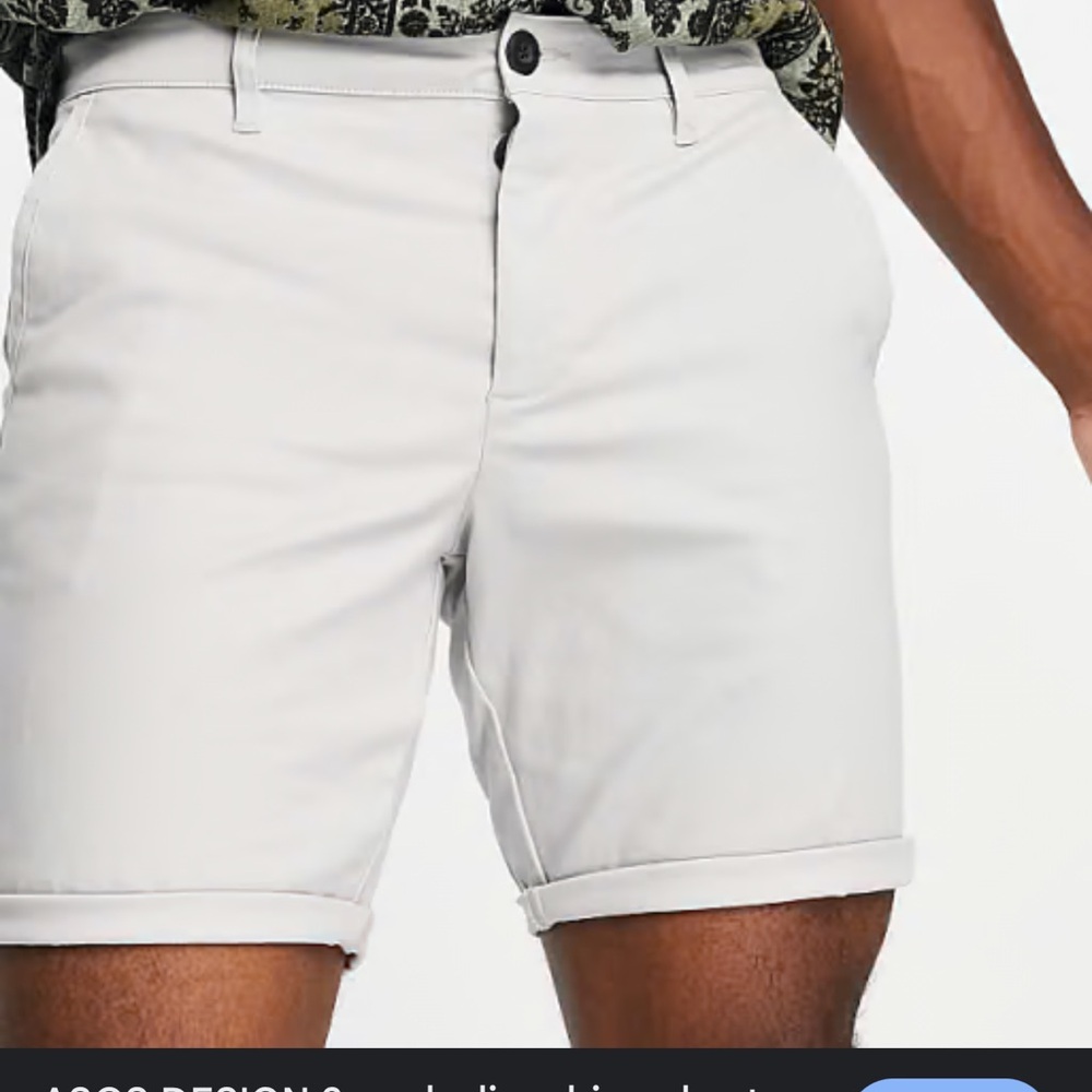 ASOS DESIGN Men's White Casual Chino Shorts